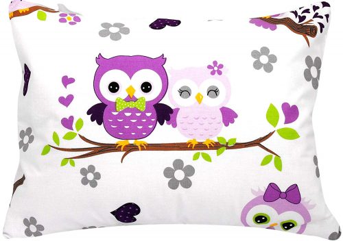 Kids Toddler Pillowcase – Mauve Owls