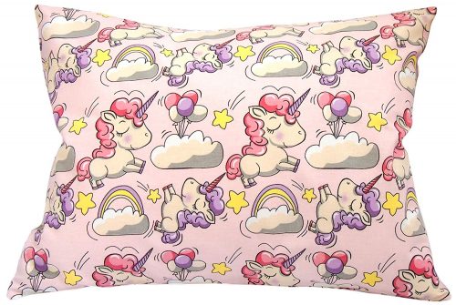 Toddler Pillowcase – Pink Unicorns With Balloons