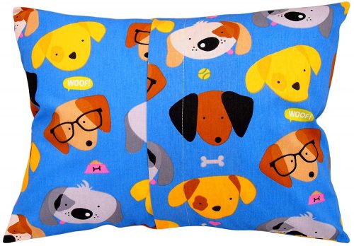 Toddler Pillowcase – Puppies with Glasses On Blue